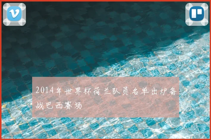 2014年世界杯荷兰队员名单出炉备战巴西赛场